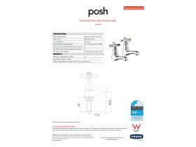 Specification Sheet - Posh Bristol Pillar Taps Chrome (3 Star)
