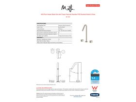 Specification Sheet - Milli Pure Vessel Basin Set with Cirque Textured Handles PVD Brushed Nickel (5 Star)