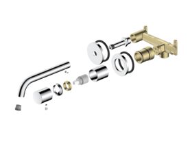 Supporting Image - Mizu Drift Dial Wall Basin / Bath Mixer Tap Set 2-Piece Cover Plate Kit Chrome (6 Star) Lead Free