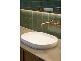 In Situ - Kado Lussi Thin Edge Oval Semi Inset Basin with Solid Surface Plug and Waste 500mm