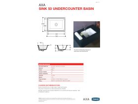 Technical Guide - AXA Sink 50 Under Counter Glaze Basin with Fixing No Taphole White