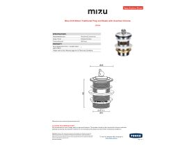 Specification Sheet - Mizu Drift 40mm Plug & Waste with Overflow Chrome