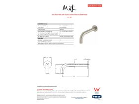 Specification Sheet - Milli Pure Wall Bath Outlet 200mm PVD Brushed Nickel