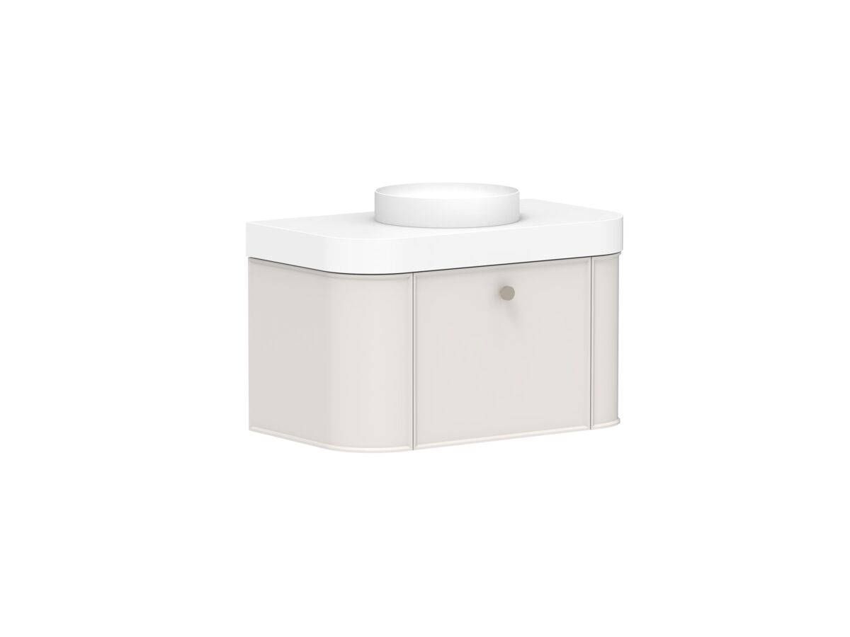 Supporting Image - Kado Era Double Curve All Drawer 900mm Wall Hung Vanity Centre Basin 90mm Durasein Top Feather Grey