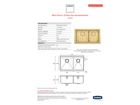 Specification Sheet - Memo Zenna 1 3/4 Bowl Sink Nanoplated Brass