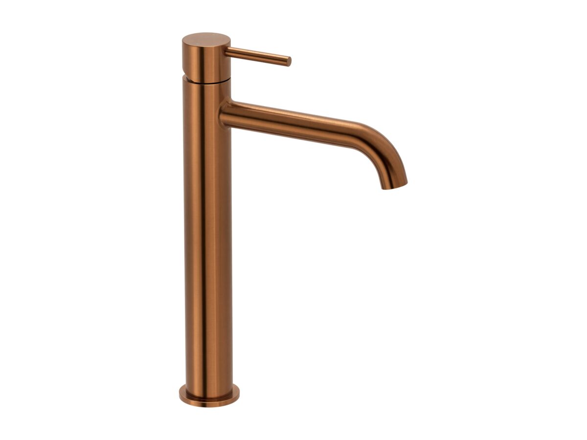 Hero - Mizu Drift Extended Basin Mixer Curved Spout Brushed Bronze (6 Star) Lead Free