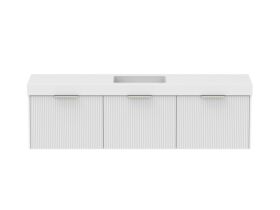 Supporting Image - Kado Neue Fluted Square All Drawer 1800mm Wall Hung Vanity with Centre Basin 90mm Top Ultra White