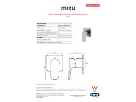 Specification Sheet - Mizu Silk Shower Mixer Tap Kit Brushed Gunmetal Lead Free