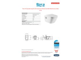 Specification Sheet - Roca The Gap Wall Hung Pan Soft Close Quick Release Seat MK2 White/Chrome (4 Star)