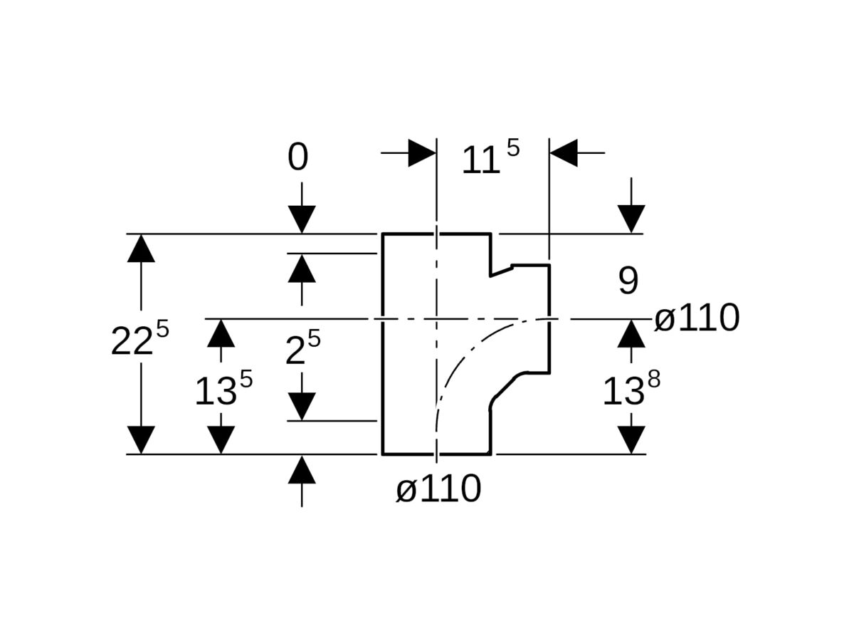 Geberit Junction Swept 110mm x 88.5 Degree