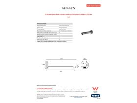 Specification Sheet - Scala Wall Bath Outlet Straight 200mm PVD Brushed Gunmetal Lead Free