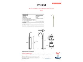 Specification Sheet - Mizu Soothe MK2 Floor Mounted Bath Mixer Kit Brushed Brass