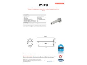 Specification Sheet - Mizu Soothe MK2 Basin/Bath Outlet 200mm Brushed Nickel (6 Star) Lead Free