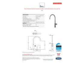 Specification Sheet - Faucet Strommen Vara Disc Gooseneck Sink Mixer Tap Brushed Graphite (4 Star) Lead Free