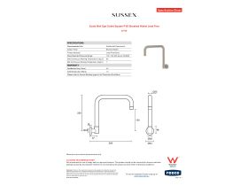 Specification Sheet - Scala Wall Spa Outlet Square PVD Brushed Nickel Lead Free
