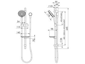 Vivid Hand Shower on Rail Chrome (5 Star)