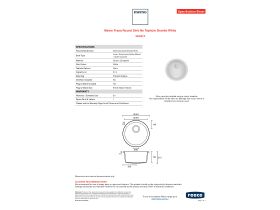 Specification Sheet - Memo Freya Round Sink No Taphole Granite White