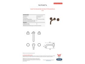 Specification Sheet - Sussex Pure Elemental Bath Set 200mm PVD Brushed Bronze