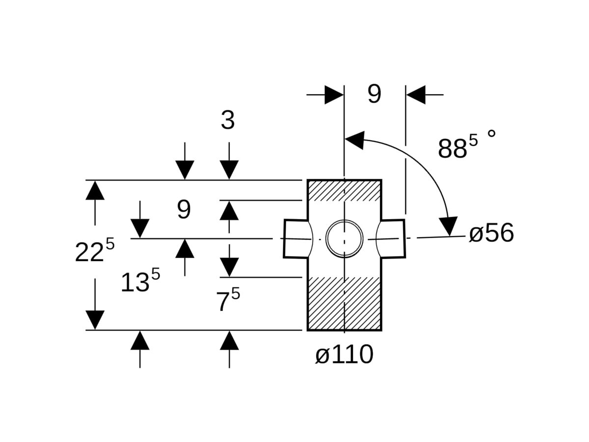 Geberit 4 Way Riser 110mm x 56mm