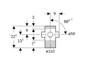 Geberit 4 Way Riser 110mm x 56mm