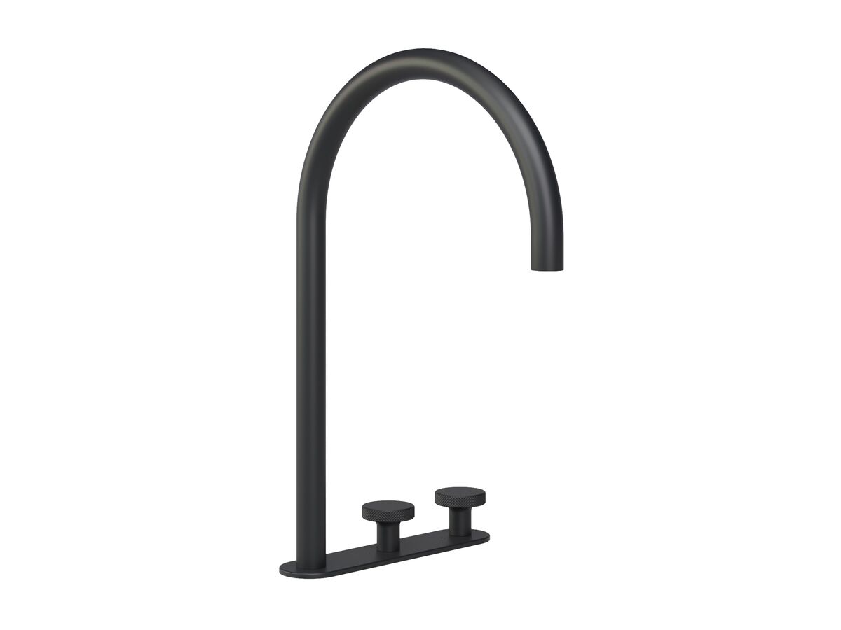 Hero - Faucet Strommen Vara Disc Hob Extended Basin Hostess Tap System Right Hand Matte Black (6 Star) Lead Free