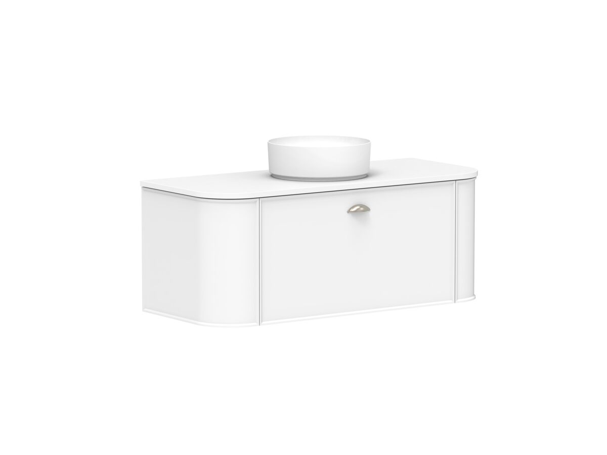 Supporting Image 2 - Kado Era Double Curve All Drawer 1200mm Wall Hung Vanity with Centre Basin 20mm Top Matte White