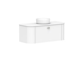 Supporting Image 2 - Kado Era Double Curve All Drawer 1200mm Wall Hung Vanity with Centre Basin 20mm Top Matte White