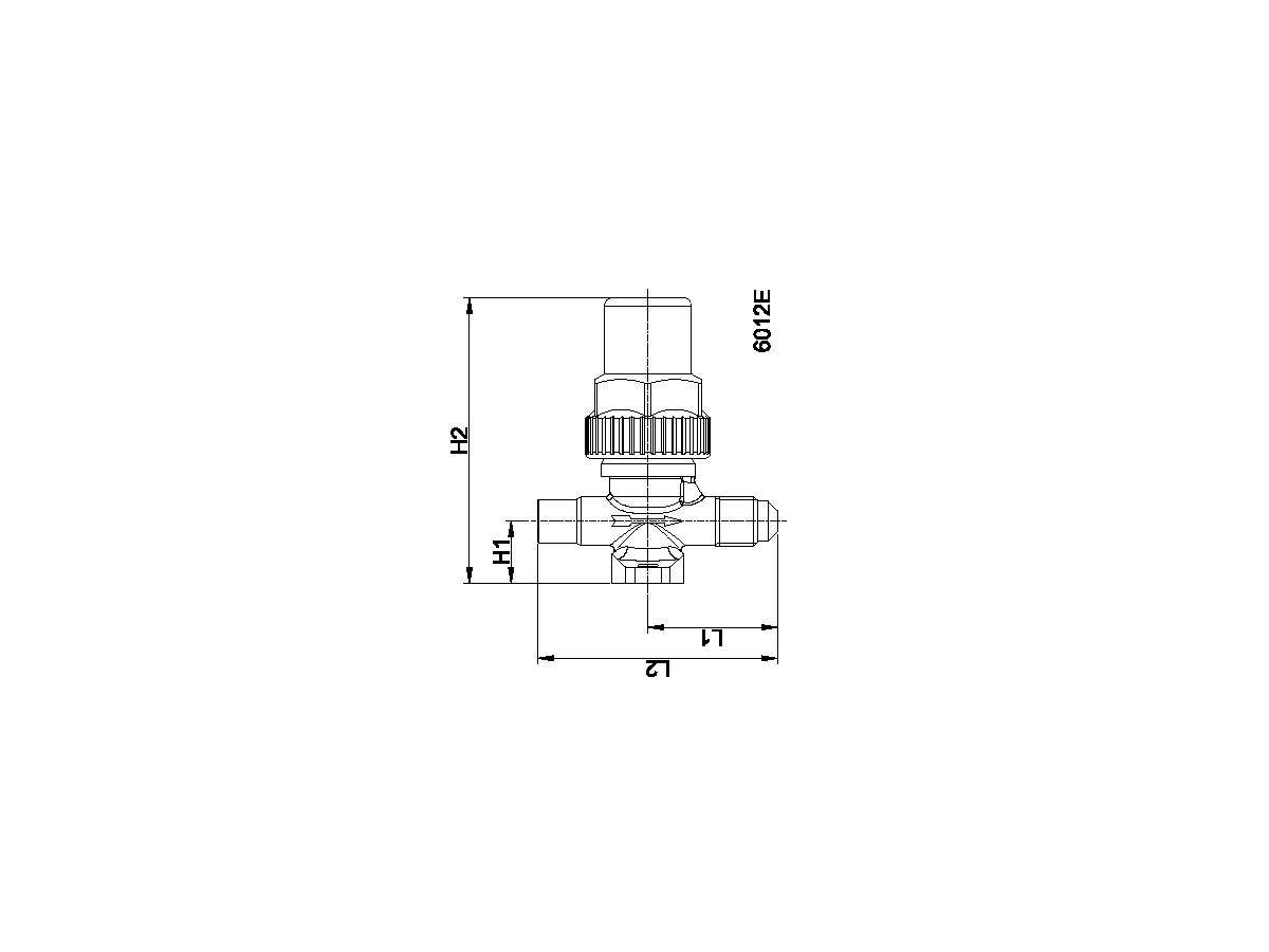 Castel 2 Way Packed Cap Line Valve Flare x OD Solder 120 bar 6012E22