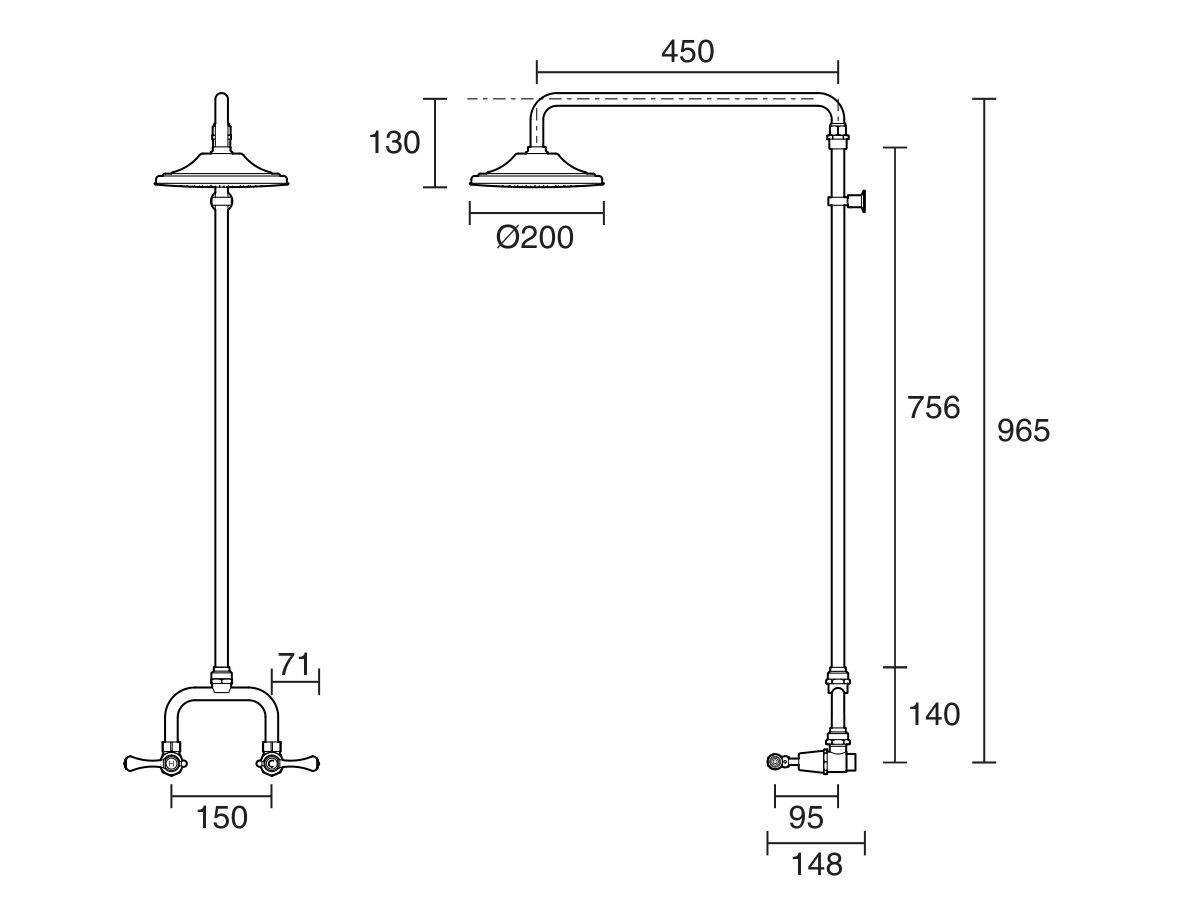 Kado Era Exposed Shower Set Lever Handle