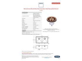 Specification Sheet - Memo Zenna Double Bowl Sink Stainless Steel Nanoplated Bronze