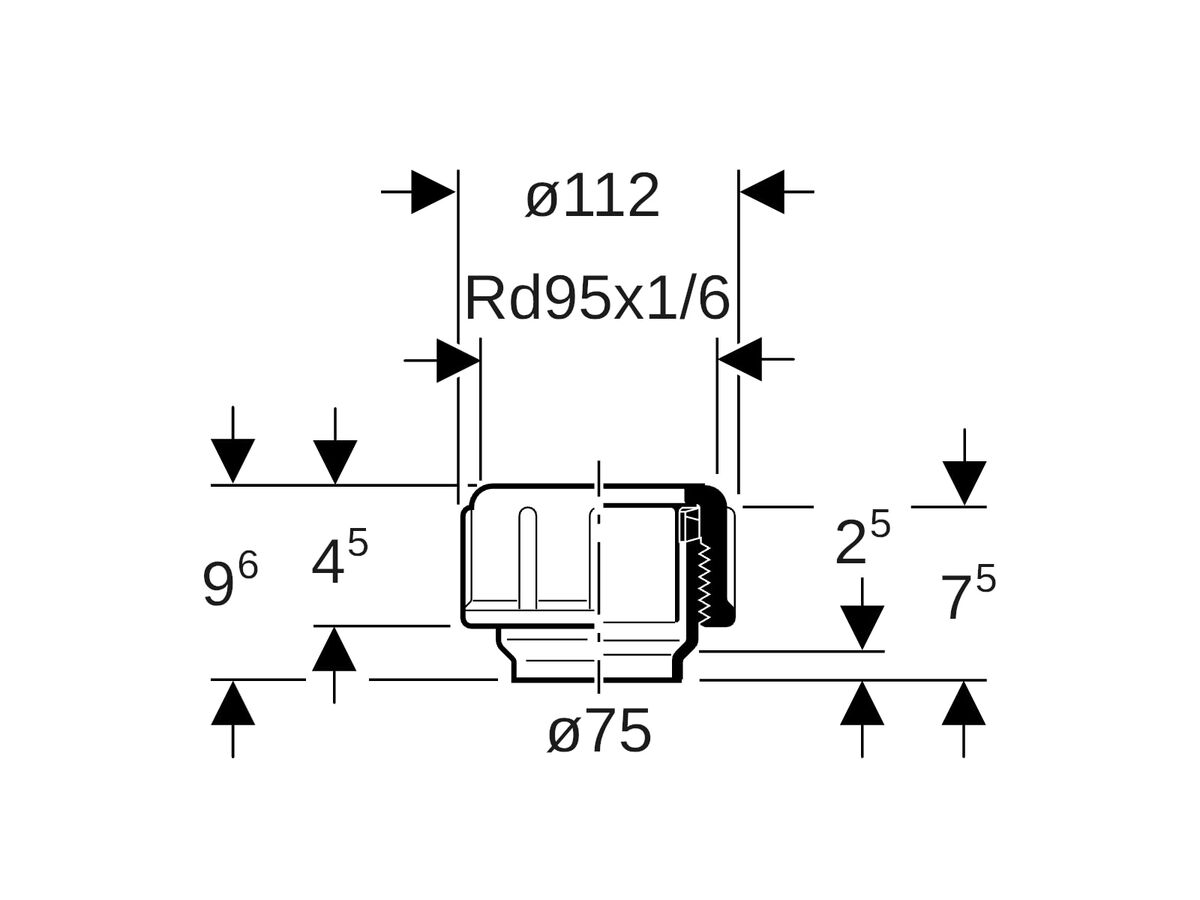 Geberit Joint Complete 75mm