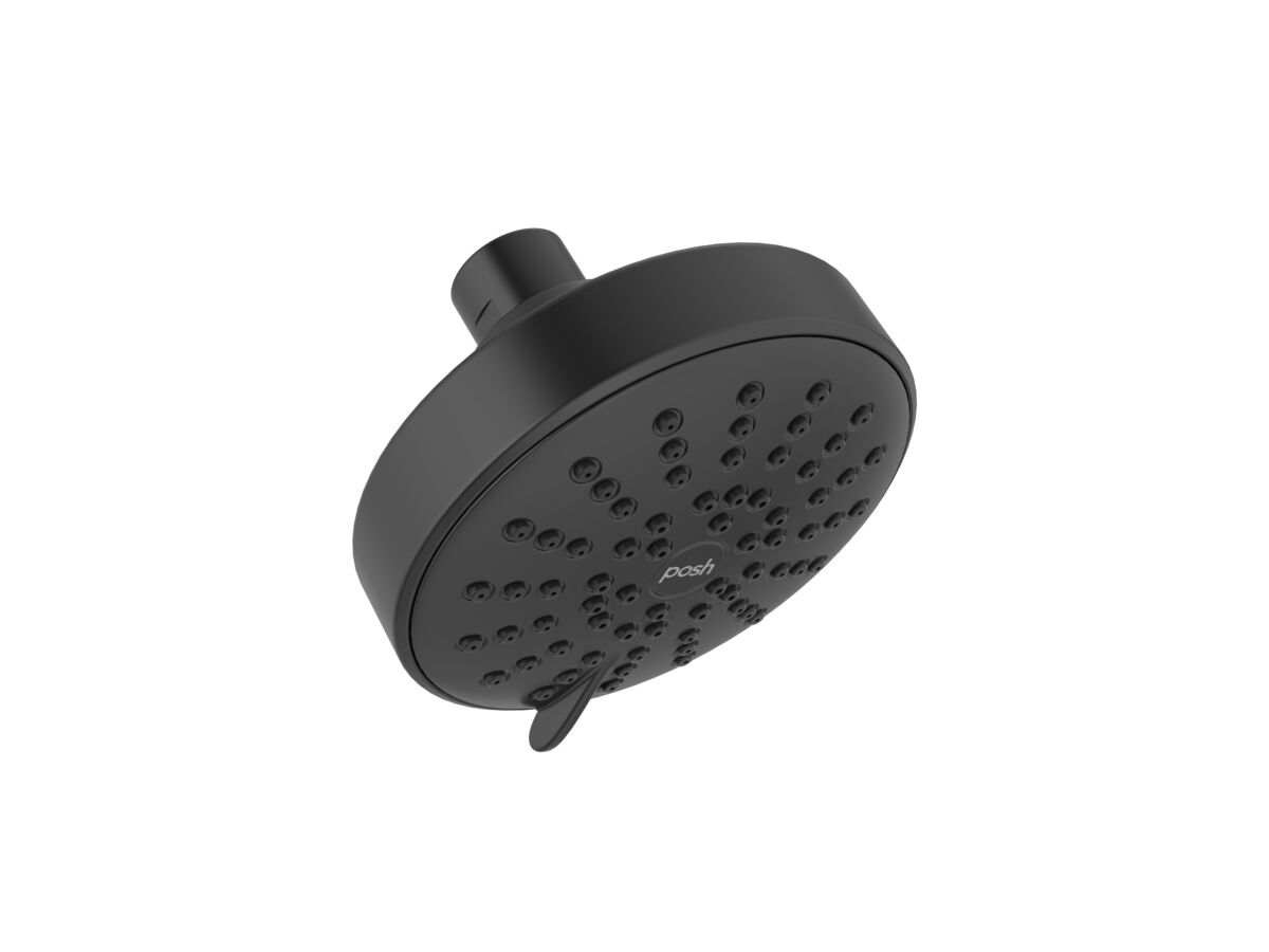 Supporting Image - Posh Solus MK3 Wall Shower Rose 3 Function Matte Black (4 Star)
