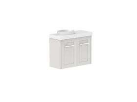 Supporting Image - Kado Lux Petite Vanity Unit Wall Hung 600mm Left Bowl 50mm Top (Basin Included)