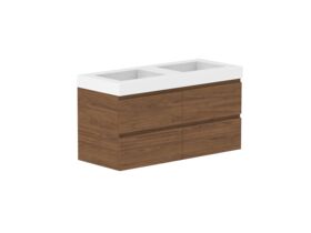 Supporting Image - Posh Domaine 1200mm Wall Hung Twin Vanity Unit All-Drawer Double Bowl 90mm Top