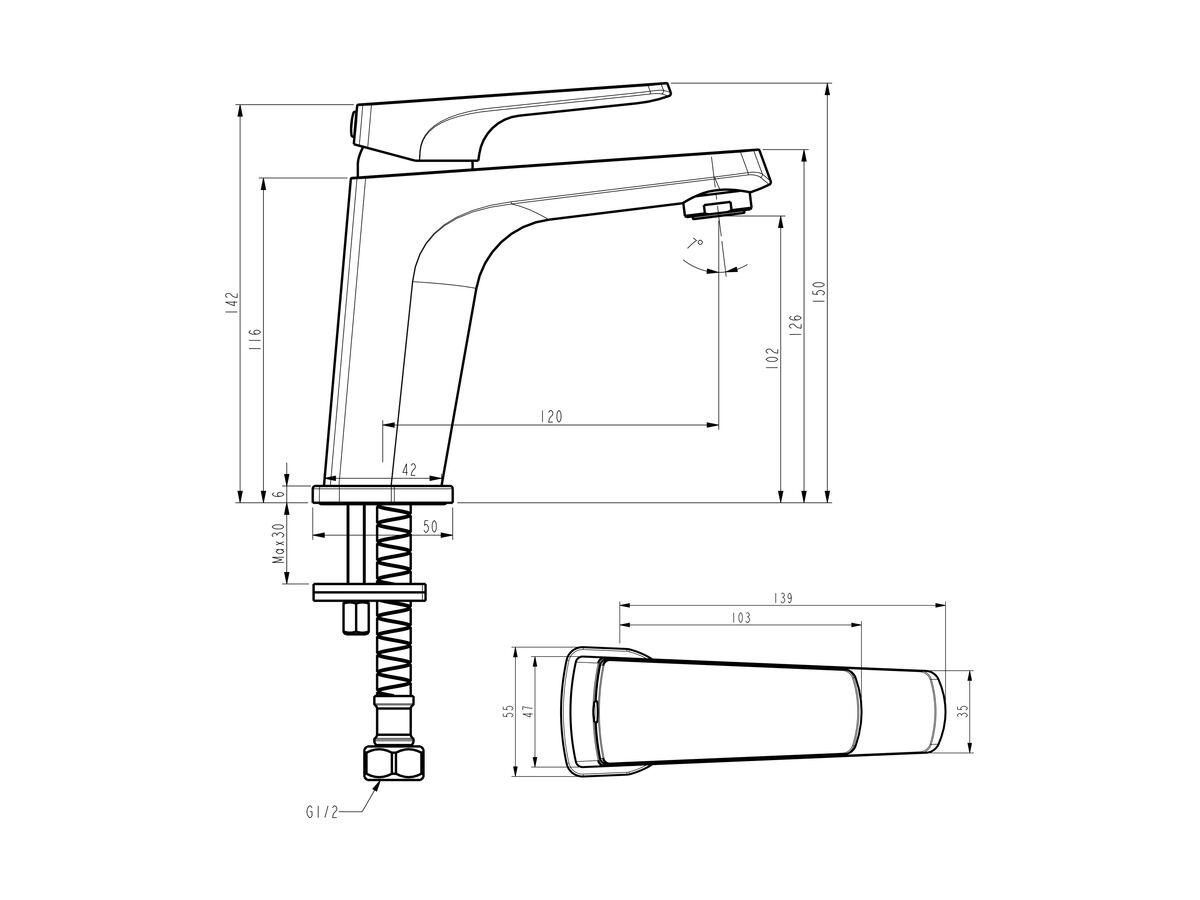 Voda Tide Basin Mixer (4 Star)