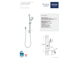Technical Guide - GROHE Rainshower SmartActive Single Rail Shower Round Chrome (3 Star)
