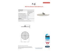 Specification Sheet - Milli Pure Shower Head 250mm (3 Star)