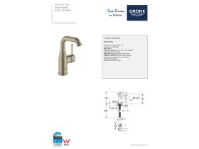 Technical Guide - GROHE Essence New Gooseneck Basin Mixer Tap Brushed Nickel (5 Star)
