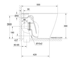 American Standard Acacia E Back to Wall Pan with Soft Close Quick Release Seat White and Chrome Strip (4 Star)