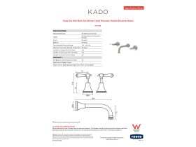 Specification Sheet - Kado Era Wall Bath Set 200mm Lever Porcelain Handle Brushed Nickel
