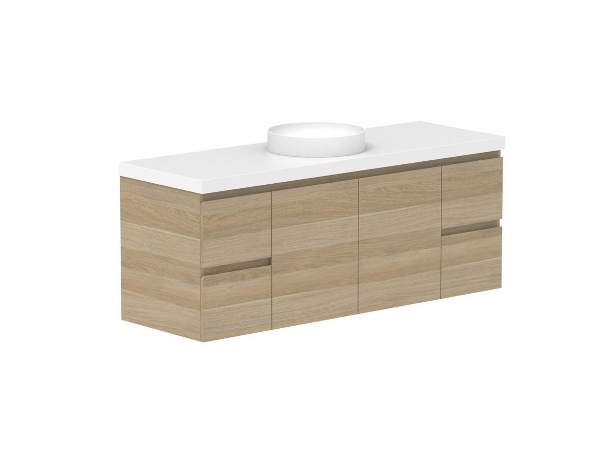 Supporting Image - Posh Domaine 1500mm Wall Hung Vanity Unit Conventional Single Bowl 50mm Top