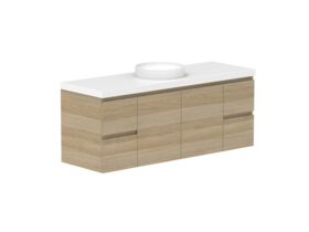 Supporting Image - Posh Domaine 1500mm Wall Hung Vanity Unit Conventional Single Bowl 50mm Top