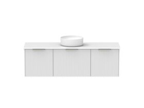 Supporting Image - Kado Neue Fluted Square All Drawer 1500mm Wall Hung Vanity with Centre Basin 20mm Top Ultra White