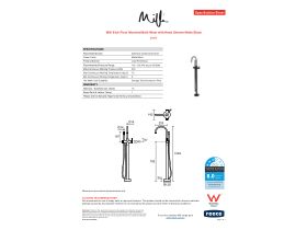 Specification Sheet - Milli Etch Floor Mounted Bath Mixer with Handshower Matte Black