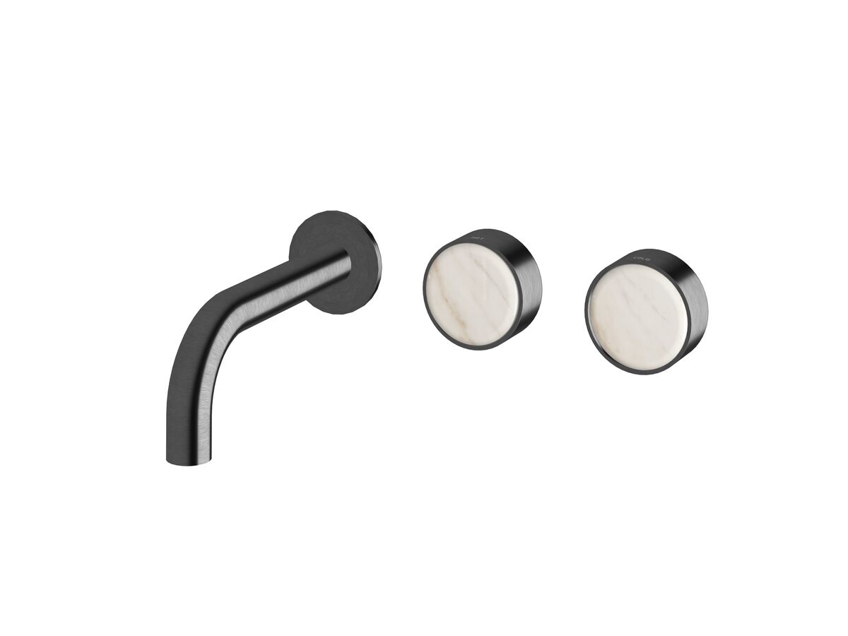 Supporting Image - Sussex Pure Elemental Wall Basin Hostess System 160mm PVD Brushed Gunmetal (3 Star) Lead Free with Aurora Insert
