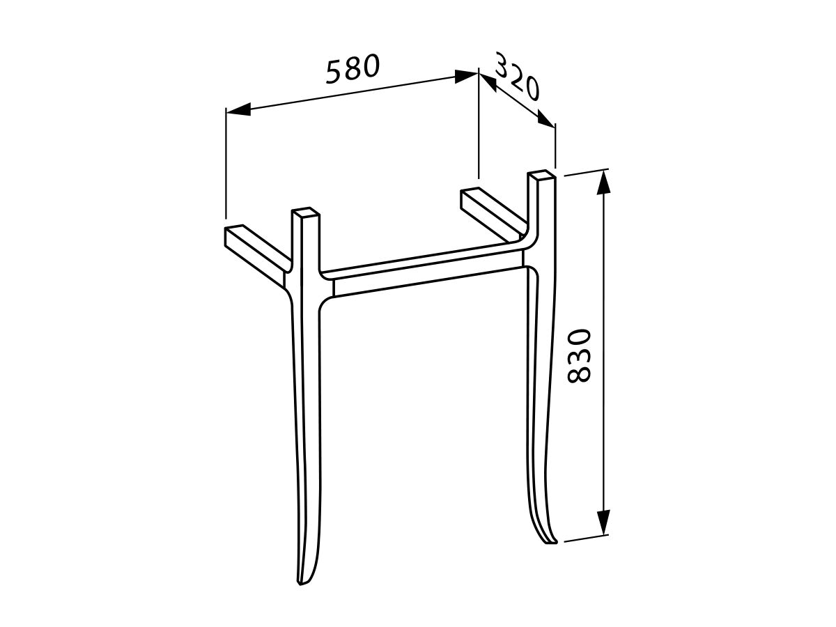 LAUFEN New Classic Vanity Legs 575x315 Walnut