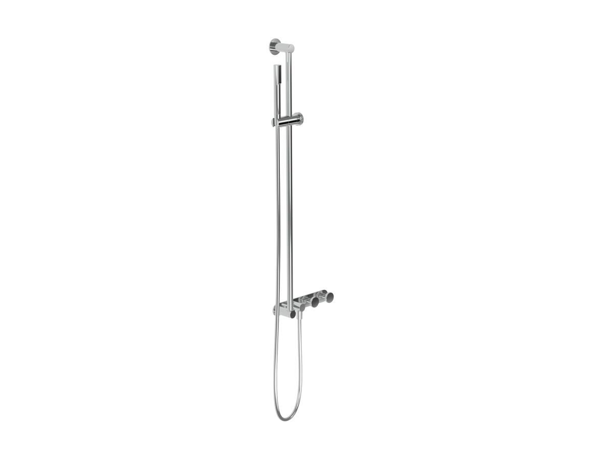 Hero - Faucet Strommen Vara Disc Wall Set with Single Rail Shower Tap System Kit Chrome (3 Star) Lead Free