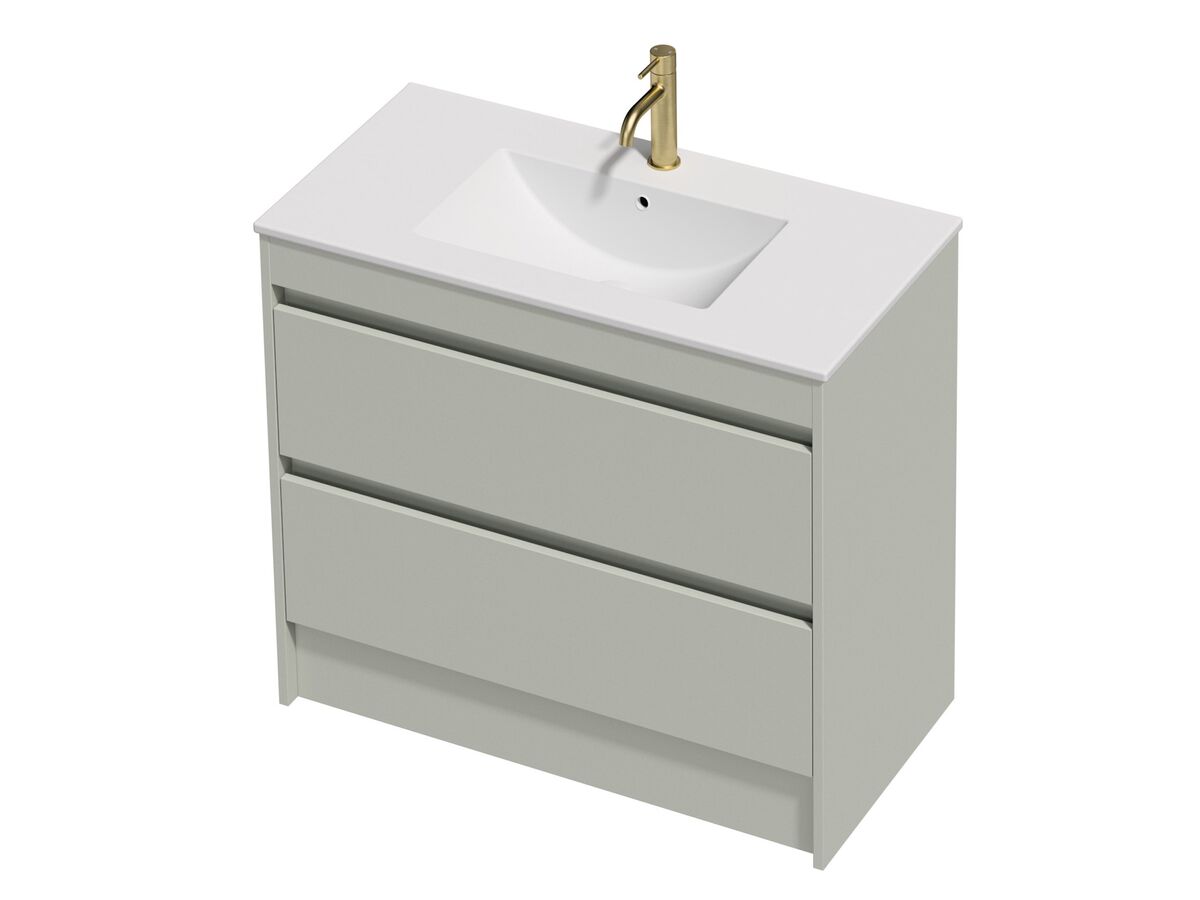 Posh Domaine Twin 900 2 Drawer Floor Standing Colour Console Top Matte White