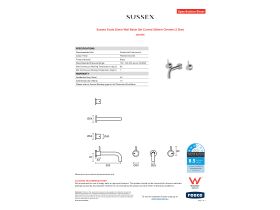 Specification Sheet - Sussex Scala 25mm Wall Basin Set Curved 200mm Chrome (3 Star)
