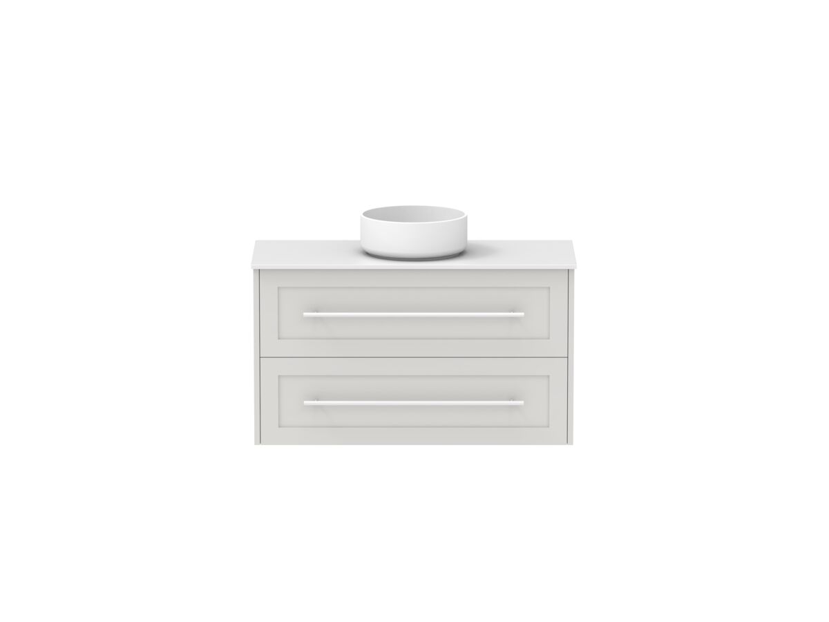 Hero - Kado Lux Ensuite All Drawer Twin 900mm Wall Hung Centre Basin 12mm Durasein Top